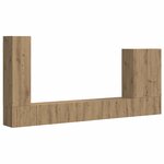 vidaXL Ensemble de meuble TV mural Montage mural 6 Pièces Chêne artisanal