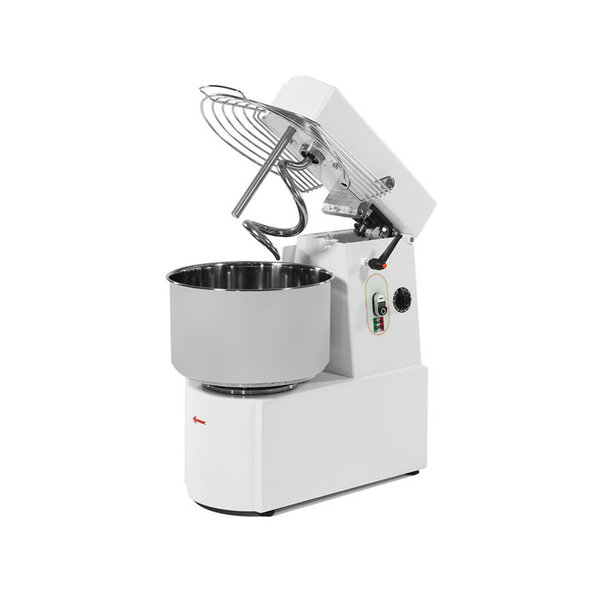 Pétrin professionnel à spirale tête relevable et cuve fixe - 41l - triphasé 400v 2 vitesses - resto italia -  - 40