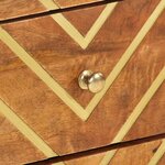 vidaXL Table de chevet marron et noir 50x33x60 cm bois manguier solide