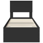 vidaXL Cadre de lit Noir et argent 75 x 190 cm Bois d'ingénierie