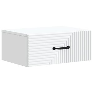 vidaXL Cabinet de chevet mural avec tiroir Blanc 49 x 34 5 x 20 cm