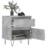 vidaXL Table de chevet gris béton 40x35x50 cm bois d’ingénierie