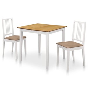 vidaXL Mobilier de salle à manger 3 Pièces MDF Blanc
