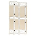 vidaXL Cloison de séparation 4 panneaux Crème 140x165 cm Tissu