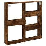 vidaXL Armoire murale chêne fumé 80x15x80 cm bois d'ingénierie