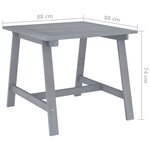 vidaXL Ensemble à manger de jardin 5 Pièces Gris Bois d'acacia massif