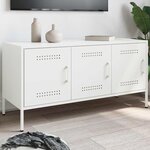 vidaXL Meuble TV blanc 100 5x39x50 5 cm acier