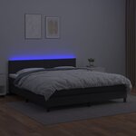 vidaXL Sommier à lattes de lit avec matelas et LED Noir 180x200 cm