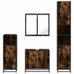vidaXL Ensemble meubles salle de bain 4 Pièces chêne fumé bois ingénierie