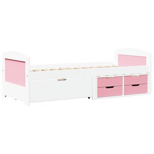vidaXL Lit de jour et 5 tiroirs sans matelas IRUN blanc rose 90x200 cm
