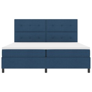 vidaXL Lit à ressorts avec matelas avec LED Bleu 200 x 200 cm tissu