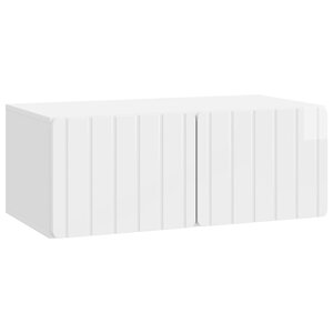 vidaXL Meuble TV mural 78 5 x 41 x 30 cm Blanc brillant