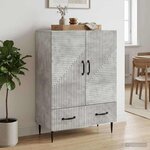 vidaXL Buffet Gris béton 66 x 34 5 x 95 cm Bois d'ingénierie