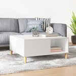 vidaXL Table basse blanc brillant 80x80x36 5 cm bois d'ingénierie