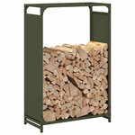 vidaXL Portant de bois chauffage vert olive 60x28x90 cm