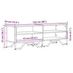 vidaXL Meuble TV noir 122x34x41 cm bois d'ingénierie