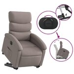 vidaXL Fauteuil inclinable électrique taupe tissu