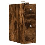 vidaXL Armoire de salle de bain étroite avec roulettes chêne fumé