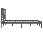 vidaXL Cadre de lit Gris Bois de pin massif 200x200 cm