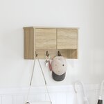 vidaXL Porte-manteau mural avec étagère Montage mural avec stockage avec porte Chêne sonoma 50 x 20 x 30 cm