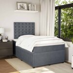 vidaXL Sommier à lattes de lit et matelas gris foncé 120x190cm velours