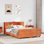 vidaXL Cadre de lit sans matelas cire marron 135x190cm bois pin massif