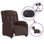 vidaXL Fauteuil inclinable électrique Marron foncé Tissu
