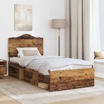 vidaXL Cadre de lit Bois ancien 90 x 190 cm Pin massif