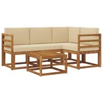 vidaXL Ensemble de canapés d'extérieur 5 pc Naturel et Beige