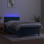 vidaXL Sommier à lattes de lit avec matelas et LED Bleu foncé 90x200cm