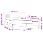 vidaXL Sommier à lattes de lit matelas LED Gris clair 160x200 cm Tissu