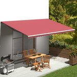 vidaXL Tissu de remplacement pour auvent Bordeaux rouge 6x3 m