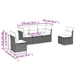 vidaXL Salon de jardin avec coussins 5 Pièces beige résine tressée