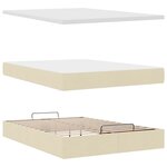 VidaXL Cadre de lit ottoman avec matelas crème 140x200 cm tissu