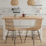 vidaXL Chaise de salle à manger 2 pc Rattan et Acier Naturel