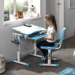 Vipack bureau réglable enfant comfortline 201 et chaise bleu et blanc