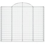 vidaXL Paniers à gabions arqués 6 Pièces 200x30x160/180 cm Fer galvanisé