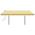 vidaXL Auvent automatique capteur de vent et LED 4 5x3m Jaune et blanc