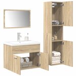 vidaXL Ensemble de meubles de salle de bain 4 Pièces chêne sonoma