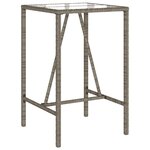 vidaXL Ensemble de bar de jardin 3 Pièces et coussins gris résine tressée