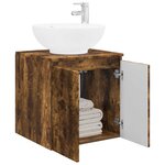 vidaXL Vanité de lavabo mural Chêne fumé 49 5 x 44 5 x 65 cm