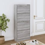 vidaXL Armoire à chaussures Sonoma gris 63x24x147 cm Bois d'ingénierie
