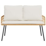 vidaXL Banc de jardin avec coussin Marron 114 x 64 x 78cm Métal