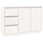 vidaXL Buffet Blanc 111x34x75 cm Bois massif de pin