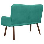 vidaXL Sofa 2 places Turquoise 115 x 61 x 87 cm Velours
