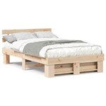 vidaXL Cadre de lit Marron 120 x 190 cm Bois massif en pin