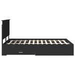 vidaXL Cadre de lit avec tiroir Noir 135 x 190 cm Bois d'ingénierie