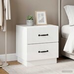 vidaXL Cabinet de chevet 2 Pièces Blanc brillant 43 x 34 5 x 44 5 cm