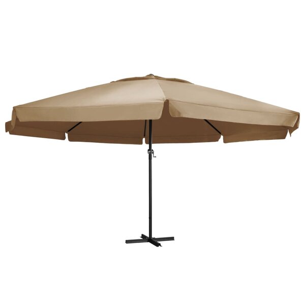 vidaXL Parasol d'extérieur avec mât en aluminium 600 cm Taupe