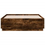 vidaXL Cadre de lit avec LED sans matelas chêne fumé 135x190 cm